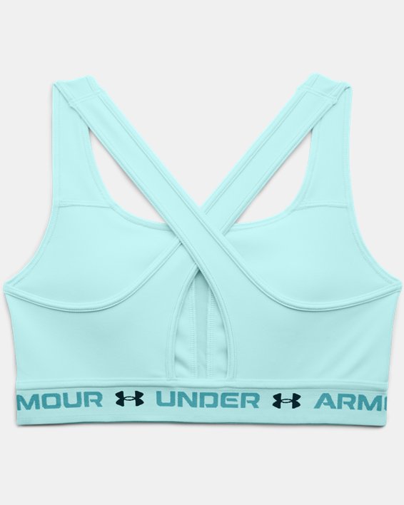 Women's Armour® Mid Crossback 3-Color Sports Bra, Blue, pdpMainDesktop image number 9